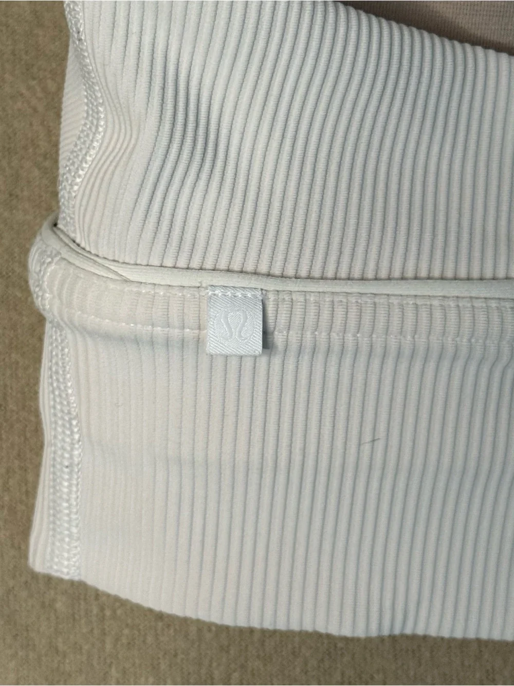Lululemon Luxstream Ribbed Strappy Cross Back Longline Sports Bra Vapor Size 12